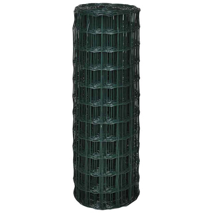 vidaXL Euro Fence Steel 82ftx2.6ft Green