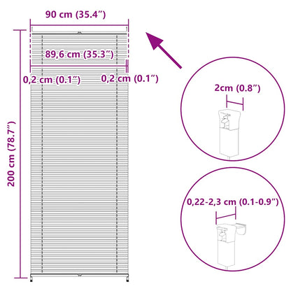 Plisse Blind 90x200cm White Pleated Blind