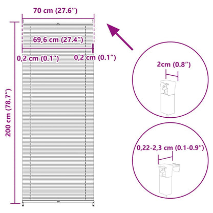 Plisse Blind 70x200cm Creme