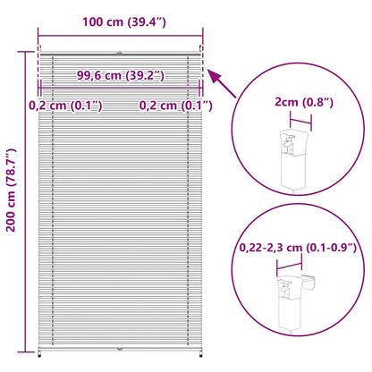 Plisse Blind 100x200cm Cream