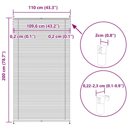 Plisse Blind 110x200cm Creme