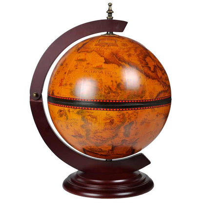 Tabletop Globe Bar Wine Stand Wood