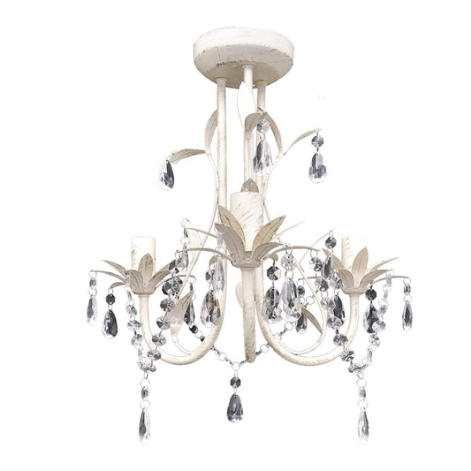 Chandelier | Antique white | Acrylic, Metal | Medium | Luxury