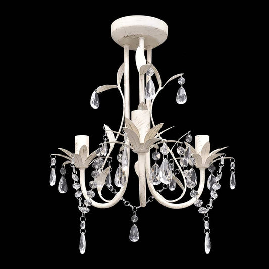 Chandelier | Antique white | Acrylic, Metal | Medium | Luxury