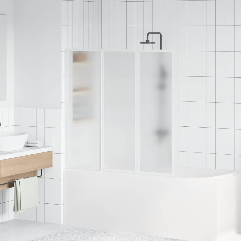 140784 Shower Bath Screen Wall 117 x 120 cm 3 Panels Foldable