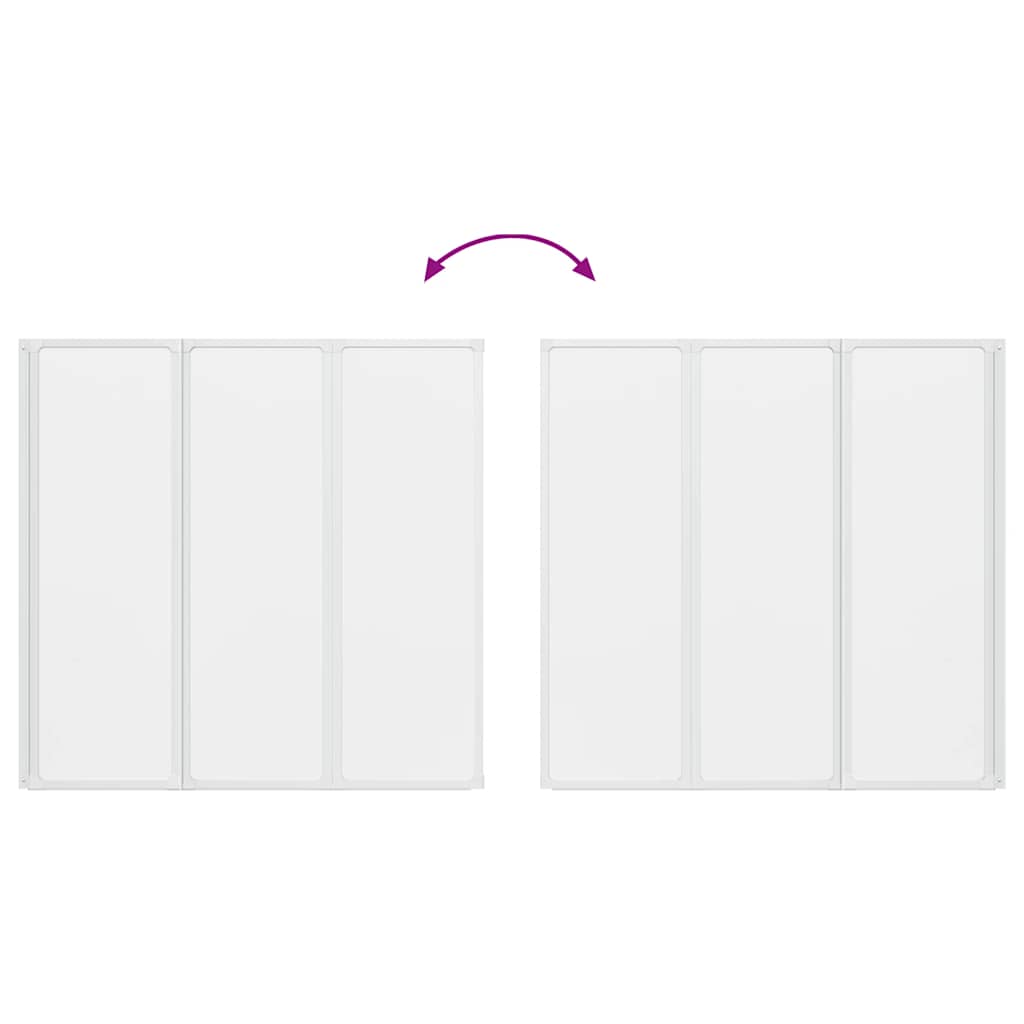140784 Shower Bath Screen Wall 117 x 120 cm 3 Panels Foldable