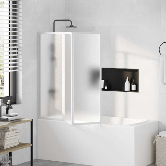 140784 Shower Bath Screen Wall 117 x 120 cm 3 Panels Foldable