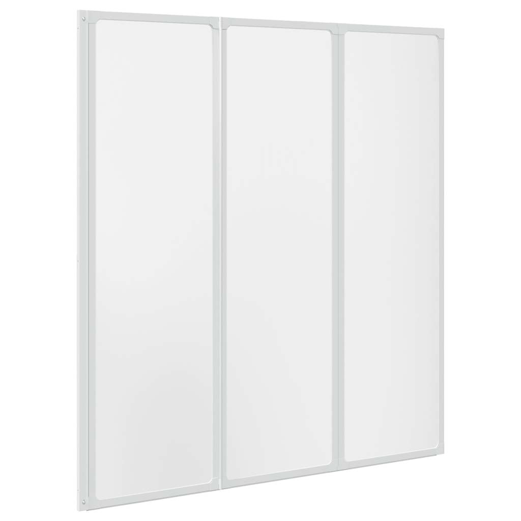 140785 Shower Bath Screen Wall 141 x 132 cm 3 Panels Foldable