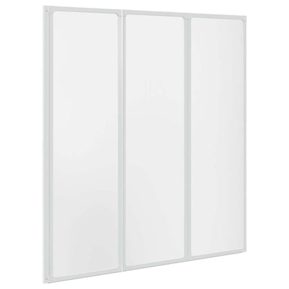 140785 Shower Bath Screen Wall 141 x 132 cm 3 Panels Foldable