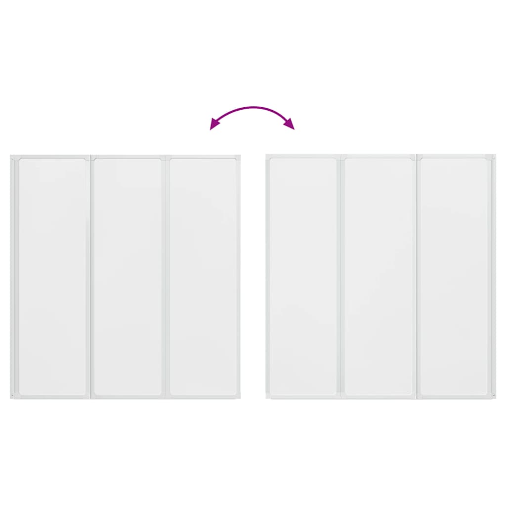 140785 Shower Bath Screen Wall 141 x 132 cm 3 Panels Foldable