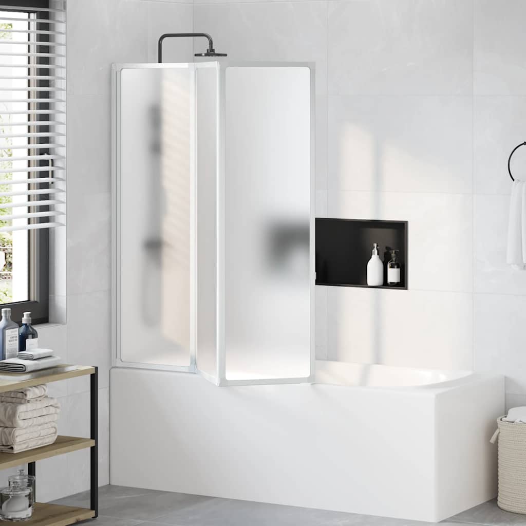140785 Shower Bath Screen Wall 141 x 132 cm 3 Panels Foldable