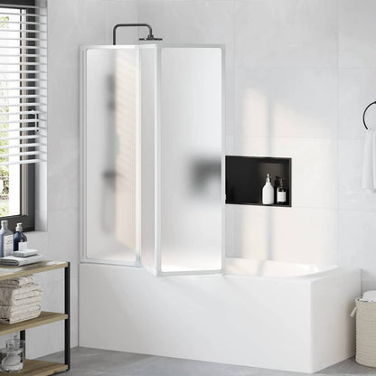 140785 Shower Bath Screen Wall 141 x 132 cm 3 Panels Foldable