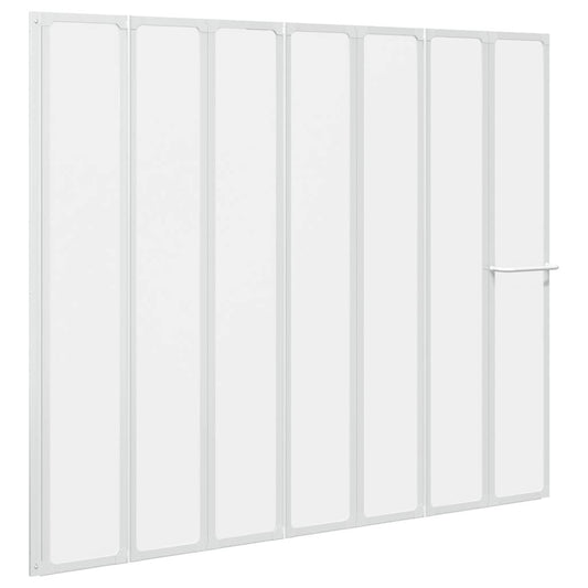 Shower Bath Screen Wall 140 x 168 cm 7 Panels Foldable with Towel Rack