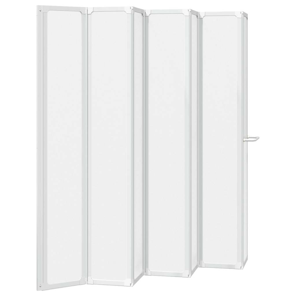Shower Bath Screen Wall 140 x 168 cm 7 Panels Foldable with Towel Rack