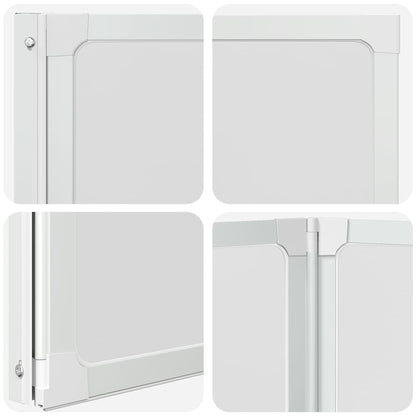 Shower Bath Screen Wall 140 x 168 cm 7 Panels Foldable with Towel Rack