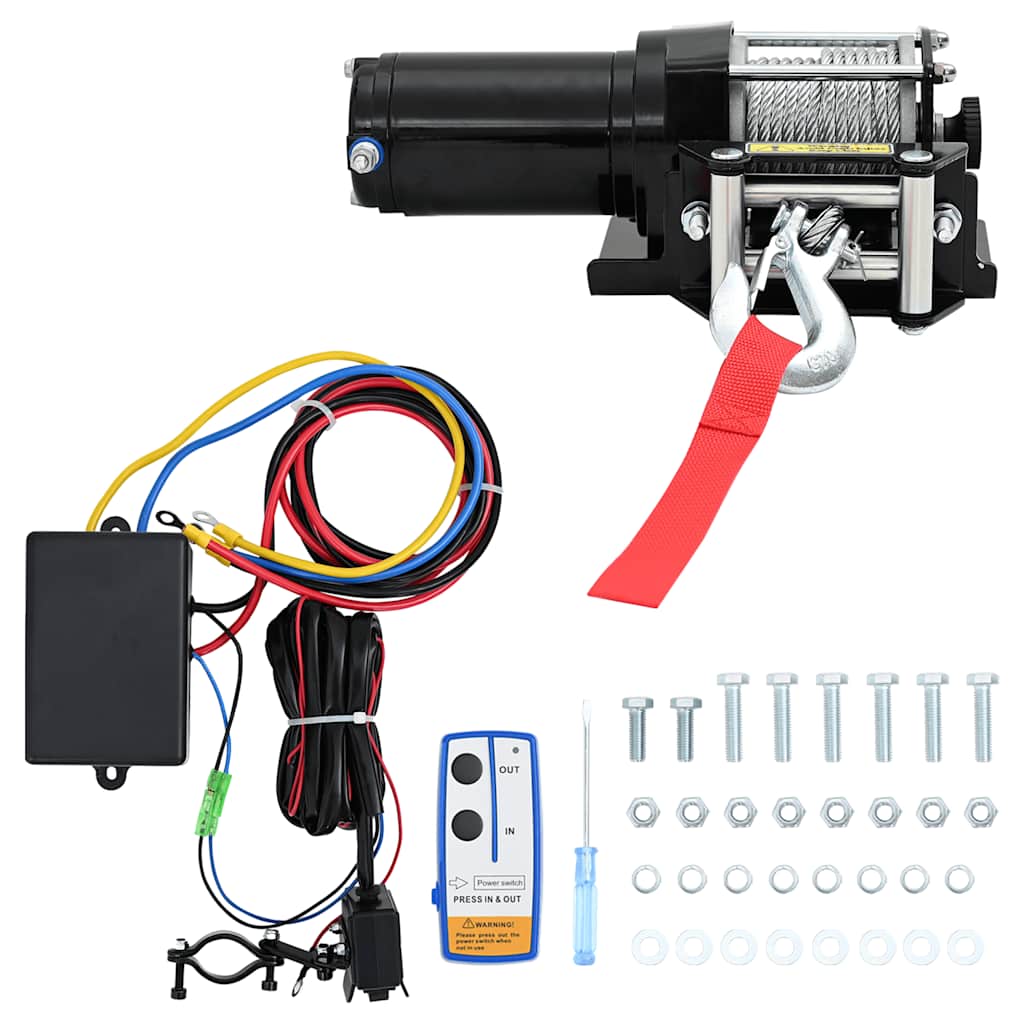 Electric Winch 1360 KG Plate Roller Fairlead Wireless Remote Control