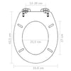 WC Toilet Seat MDF Soft Close Lid Simple Design Black