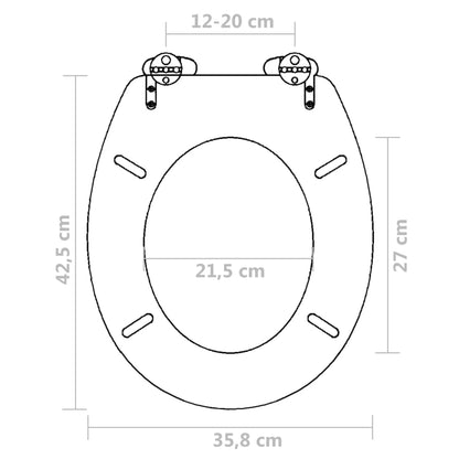 WC Toilet Seat MDF Soft Close Lid Simple Design Brown