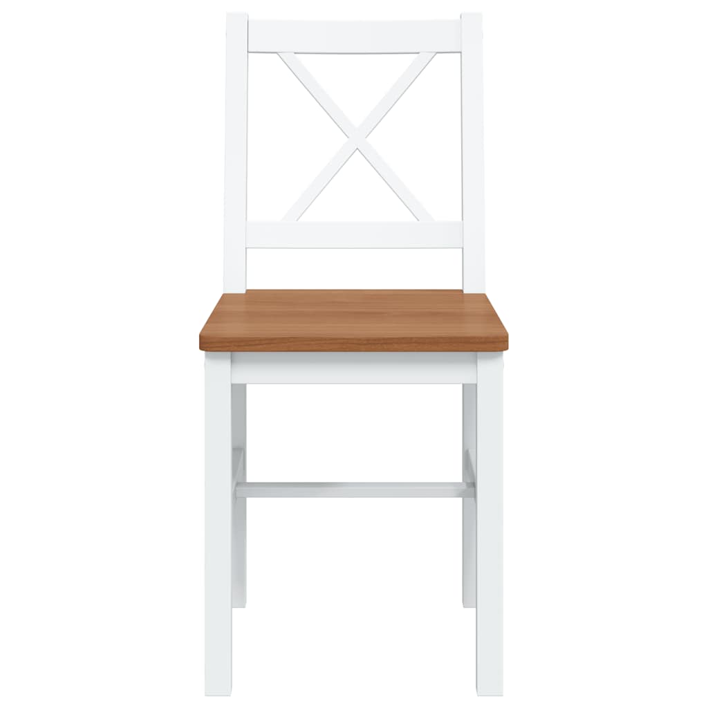 5 Piece Dining Set Brown and White
