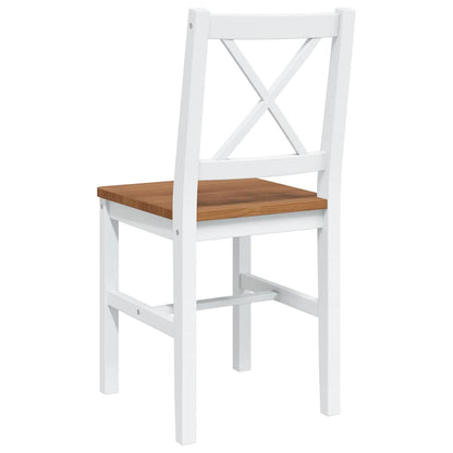 5 Piece Dining Set Brown and White