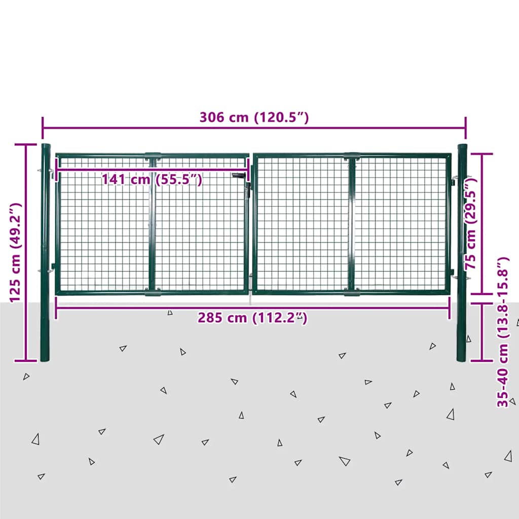 Garden Mesh Gate Fence Door Wall Grille 118.1x29.5"