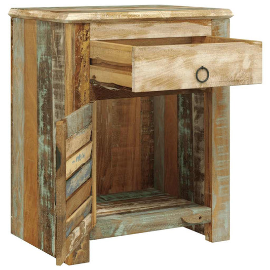 End Table with 1 Drawer 1 Door Reclaimed Wood