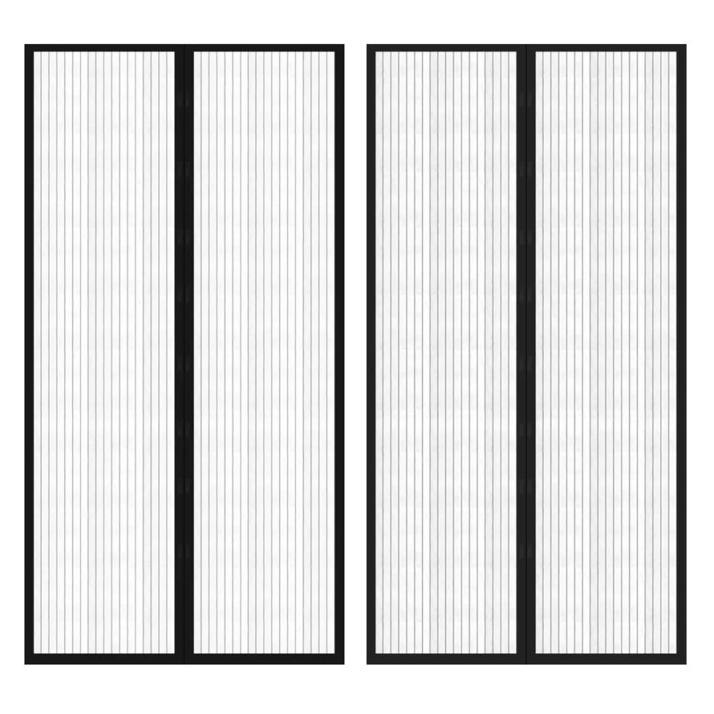 Insect Door Curtains 2 pcs 82.7"x39.4" Magnet Black