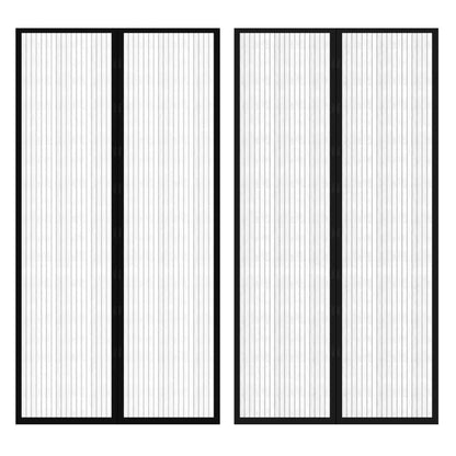 Insect Door Curtains 2 pcs 82.7"x39.4" Magnet Black