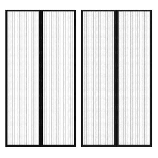 Insect Door Curtains 2 pcs 82.7"x39.4" Magnet Black