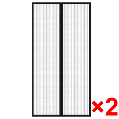 Insect Door Curtains 2 pcs 82.7"x39.4" Magnet Black