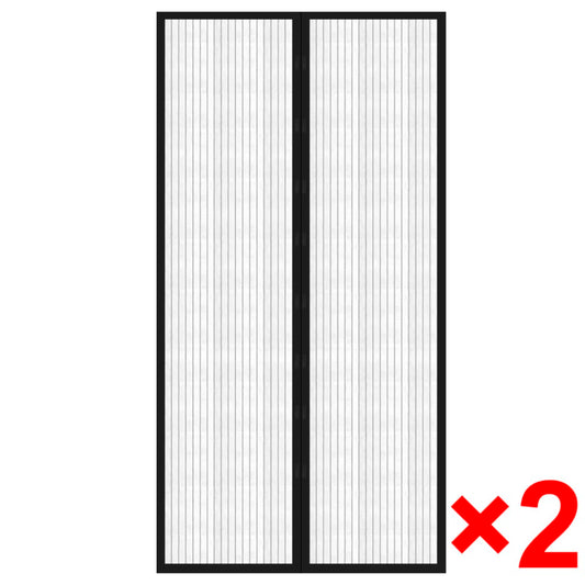 Insect Door Curtains 2 pcs 82.7"x39.4" Magnet Black