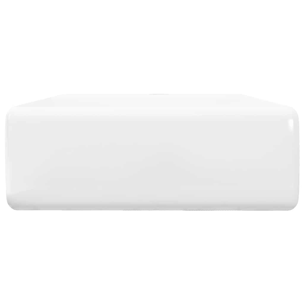 140684 Luxury Ceramic Basin Square with Overflow and Faucet Hole 41 x 41 cm