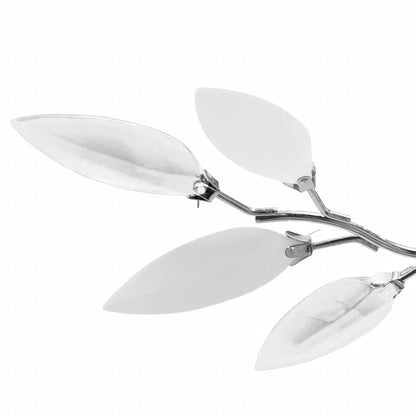 Ceiling Lamp with White & Transparent Acrylic Crystal Leaf Arms for 3 E14 Bulbs