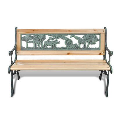 Garden Bench | Bronze and Wood | Wood and Iron | 84 cm