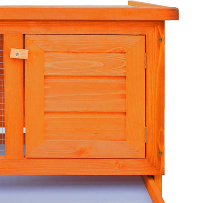 Rabbit Hutch Natural Solid pine wood, plywood and iron Large
