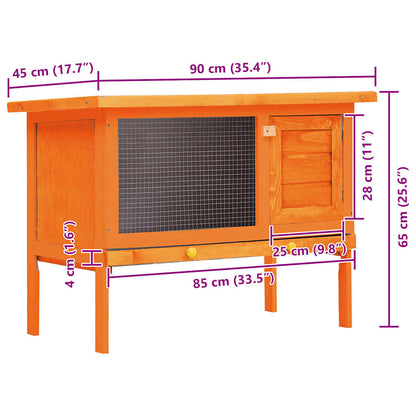 Rabbit Hutch Natural Solid pine wood, plywood and iron Large