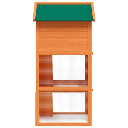 Rabbit Hutch Brown Pine Wood Large Durable Rabbit Hutch