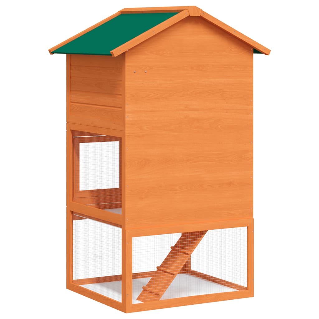 Rabbit Hutch Brown Pine Wood Large Durable Rabbit Hutch