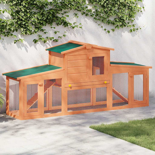 Rabbit Hutch | Green | Pine wood | Large | Locks | Rabbit Hutch