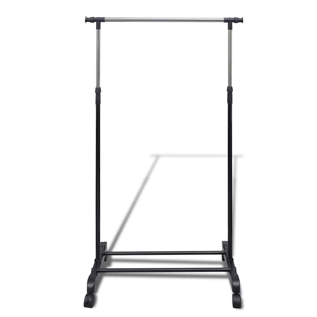 Clothes Rack | Silver, Black | Stainless Steel, PP Plastic | Adjustable