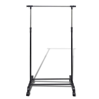 Clothes Rack | Silver, Black | Stainless Steel, PP Plastic | Adjustable