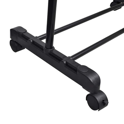 Clothes Rack | Silver, Black | Stainless Steel, PP Plastic | Adjustable