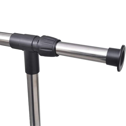 Clothes Rack | Silver, Black | Stainless Steel, PP Plastic | Adjustable