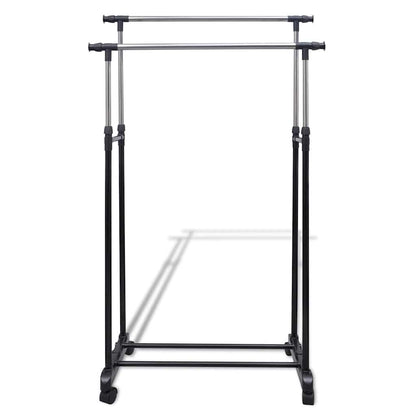 Clothes Rack | Black and Silver | Stainless Steel, PP Plastic