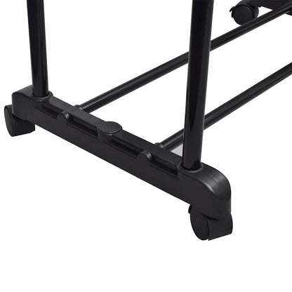 Clothes Rack | Black and Silver | Stainless Steel, PP Plastic