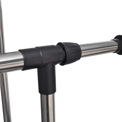 Clothes Rack | Black and Silver | Stainless Steel, PP Plastic