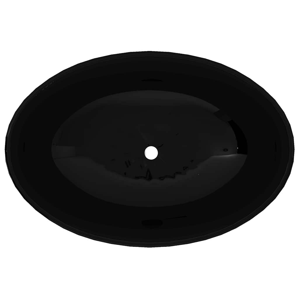 Luxury Ceramic Basin Oval-shaped Sink Black 40 x 33 cm