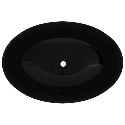 Luxury Ceramic Basin Oval-shaped Sink Black 40 x 33 cm