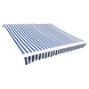 Awning Top Sunshade Canvas Blue & White 4 x 3 m