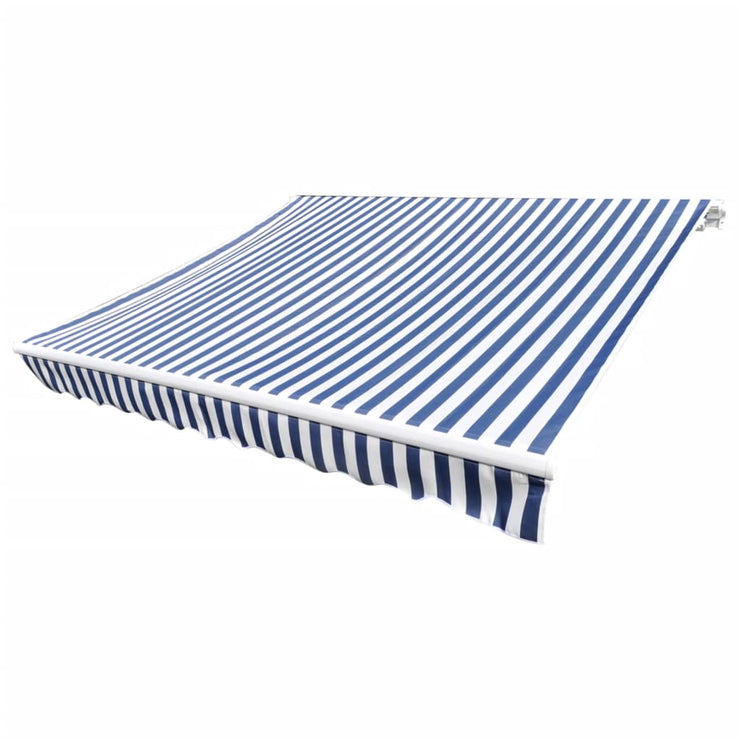 Awning Top Sunshade Canvas Blue & White 4 x 3 m